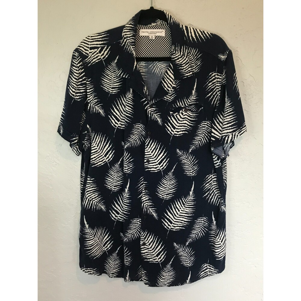 Truth Substance Common Sense Men's Button Up SZ XL Short Sleeves Hawaiian Shirt